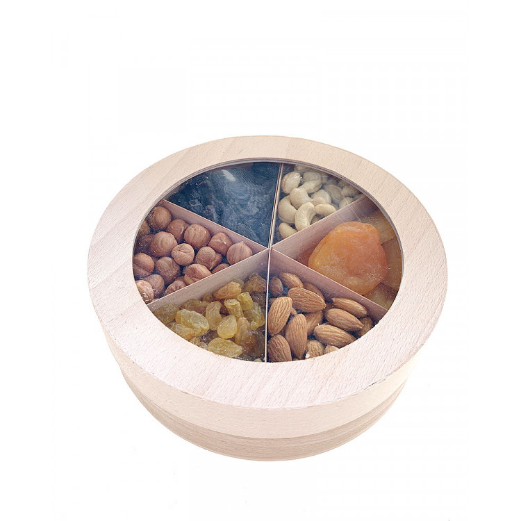 Набор круглый натуральные орехи и сухофрукты 750 г